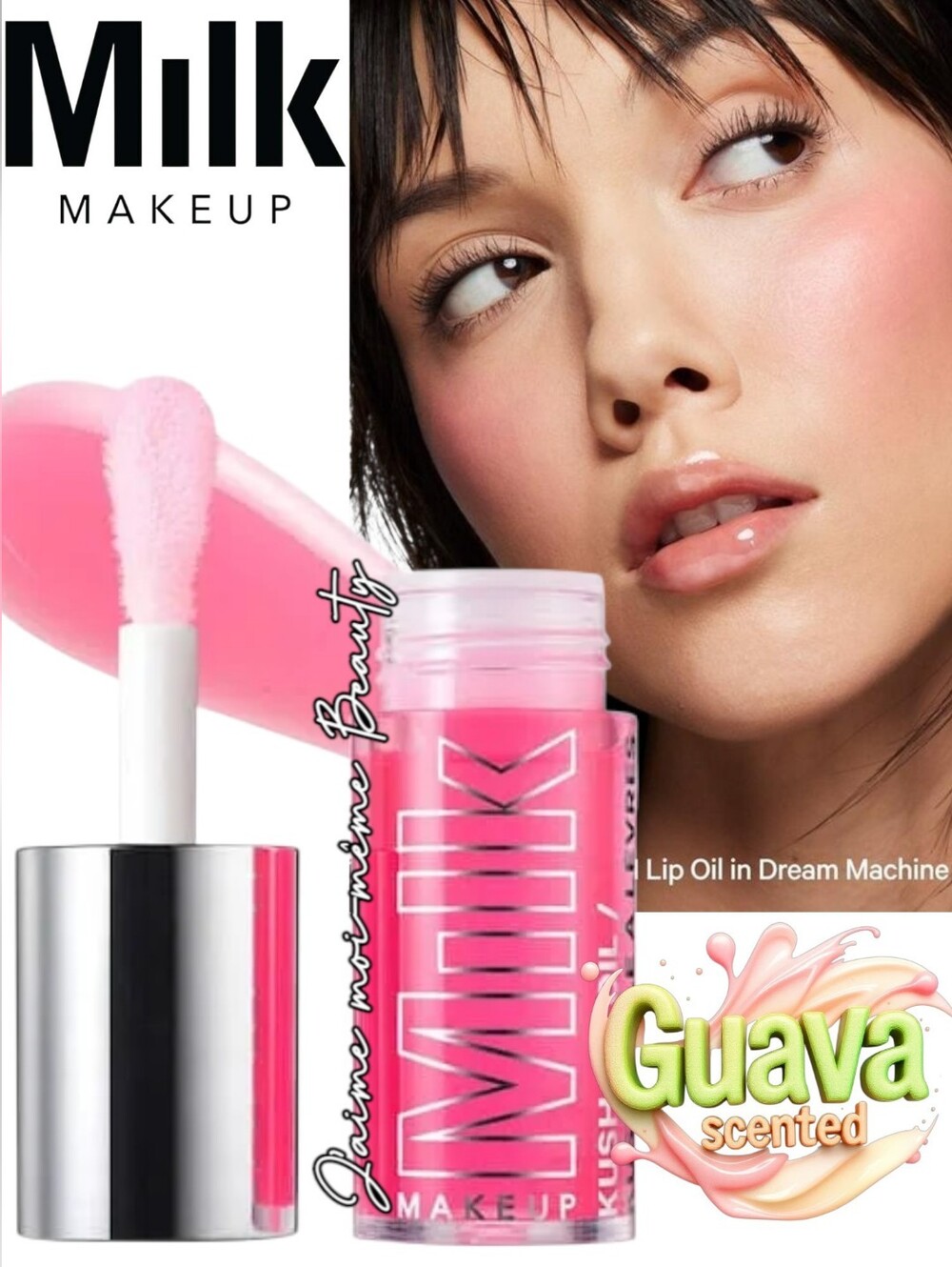 Milk Makeup Guava Kush Lip Oil Gloss — Sheer Bubblegum Pink Guava Scented
